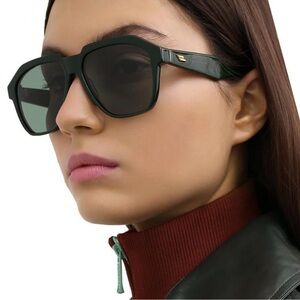 Bottega Veneta Black Sunglasses with Gold Detail and case